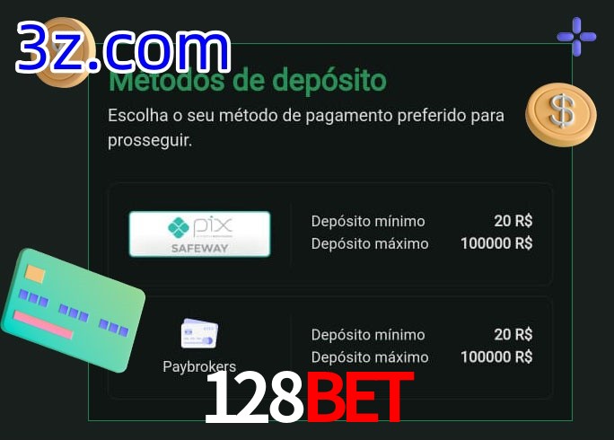 O cassino 128BET oferece uma grande variedade de métodos de pagamento